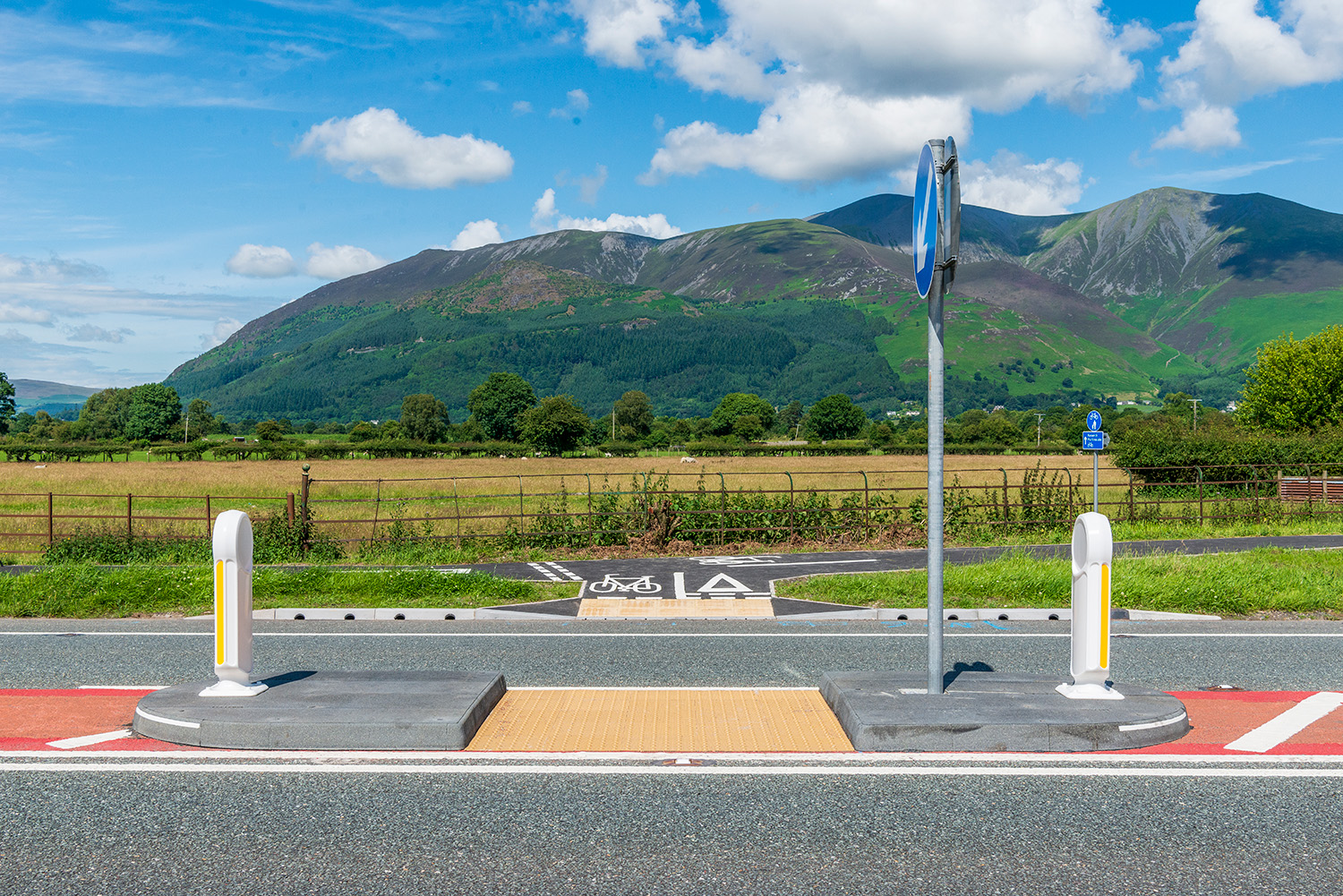Isla refugio para peatones en Keswick
